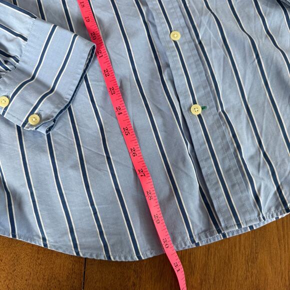 Vintage Y2K Abercrombie Fitch Button Up Muscle Shirt Mens XL Blue Stripe Preppy - Picture 8 of 11